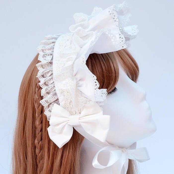ヘッドドレス 多層レース カチューシャ フリル ヘアバンド リボン コーディネート 白 少女 ロリィタ 姫 :rik714p-03466:リクタロウ  - 通販 - Yahoo!ショッピング