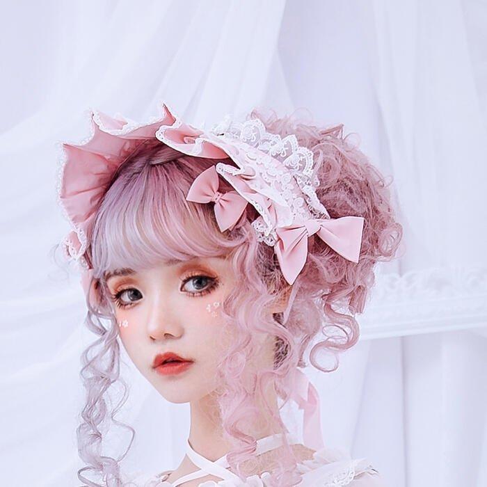 ヘッドドレス 多層レース カチューシャ フリル ヘアバンド リボン