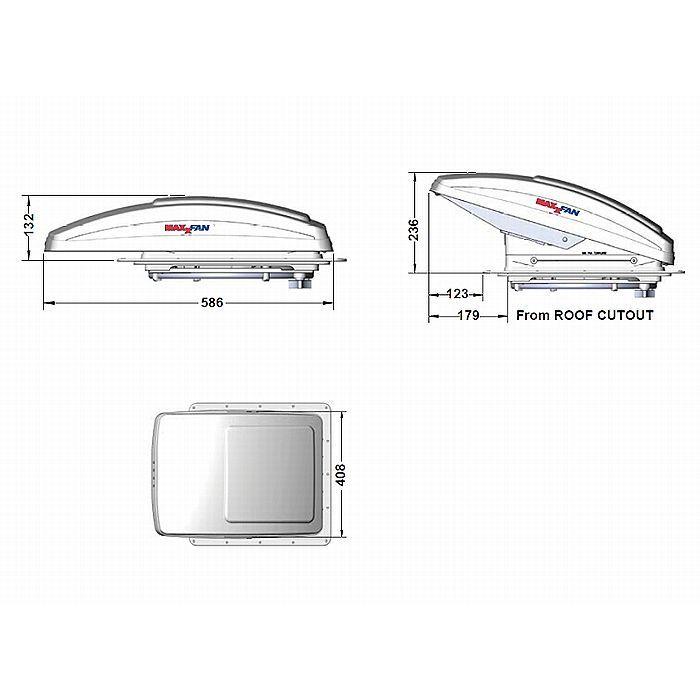 インターナショナルモデルMAXXAIR製マックスファンデラックス(リモコン付）/スモーク 開口寸400x400モデル 代引注文不可　※車両装着前に作動確認を!!｜rim｜04