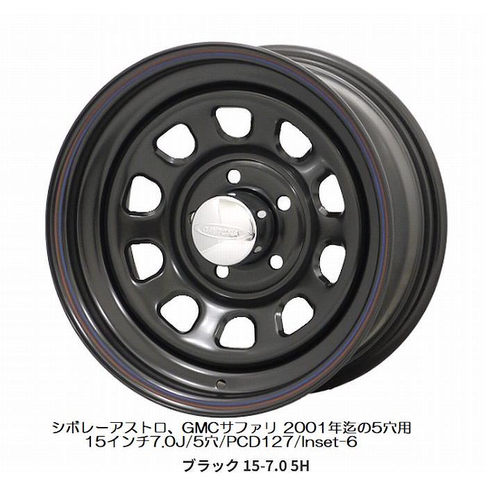 DAYTONA'S 15インチ用アストロ/GMCサファリ用 デイトナズ ブラック(RED