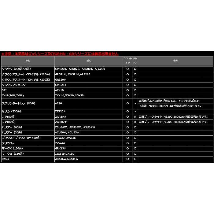 TRDドアスタビライザー専用ブレース(MS300-58003)1SET[30系