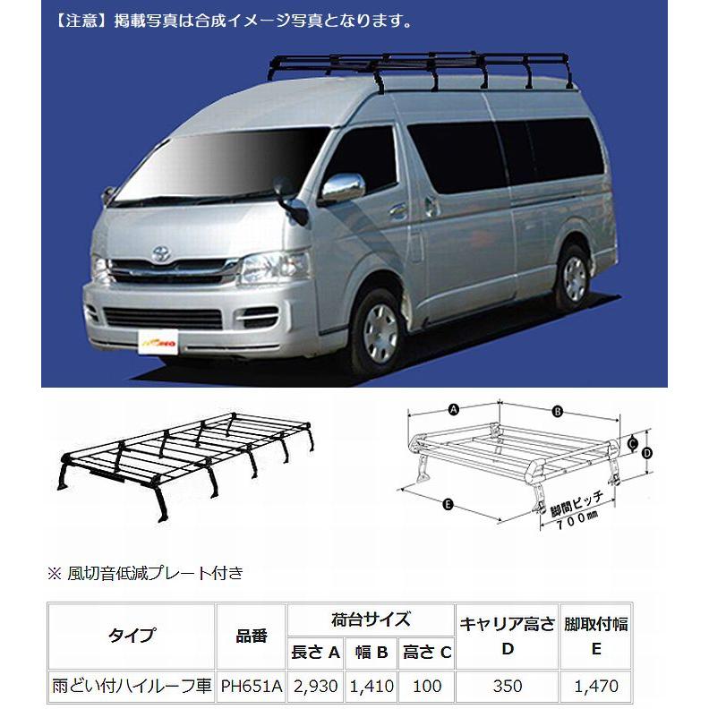 ※個人宅配送/他商品同時注文不可200系ハイエースワイドボディハイルーフ[2004.8〜]TUFREQ-P+シリーズキャリア[長さ2930mmｘ幅1410mmｘ全高100ｍm]品番PH651A | 精興工業