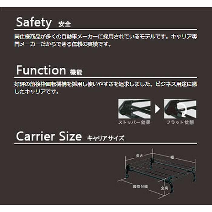 ※個人宅配送/他商品同時注文不可200系ハイエースワイドボディハイルーフ[2004.8〜]TUFREQ-P+シリーズキャリア[長さ2930mmｘ幅1410mmｘ全高100ｍm]品番PH651A | 精興工業 | 02