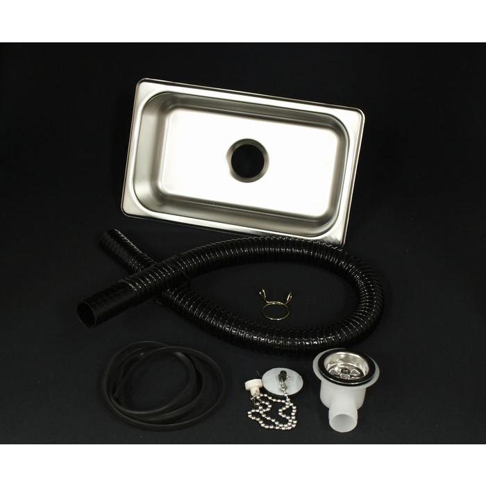 汎用商品/角型ステンレスミニシンクセット共栓／ホース80cm付
