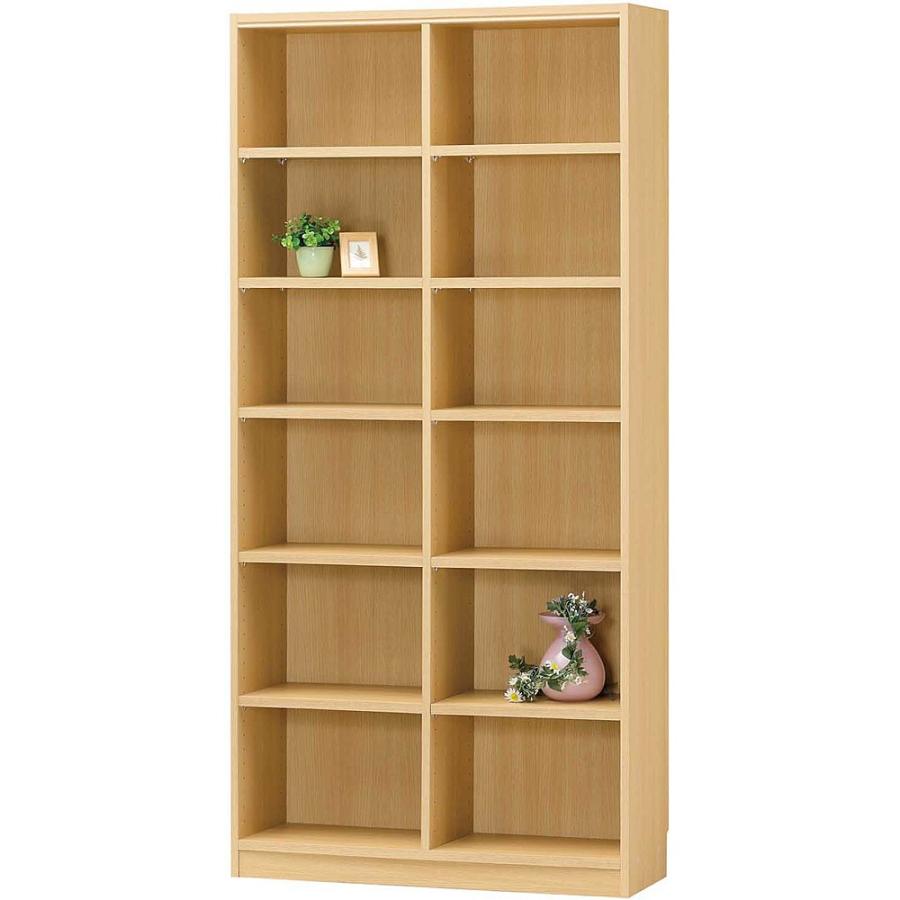 《高さいろいろ、色つやは3色》白井製造 書物棚開けひろげ仕合わせTanalio TNL-1887NA(W870×D290×H1800粍)自然的 家具、インテリア-オープンシェルフ