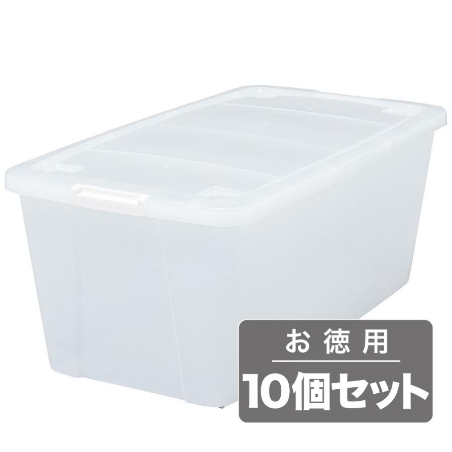 《内容物が見さだめるし分かりやすい読みやすい手あい。押し並べて的な押入れに入る奥ふかさ大きさ》アイリスオーヤマ 持ちはこび付き深型納めるボックス席AA-740読みやすい10個仕掛ける プラケース、押入れ収納-収納ケース