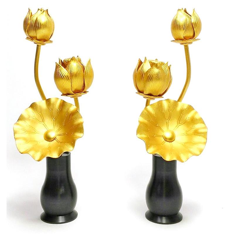 《永遠に咲き続ける花を表す仏具、常花で仏壇を演出》七丸製作所 華瓶付ミニ常花(2個1組)