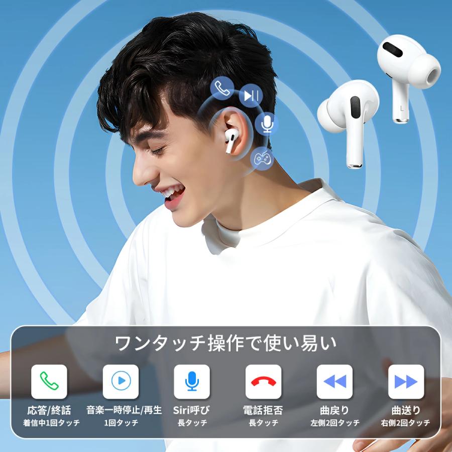WAPIK ワイヤレスイヤホン iPhone Android対応 Bluetooth 5.3 