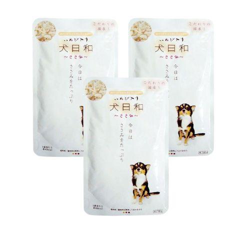 犬用ドライフード 3袋セット 3袋セット】 犬日和レトルト ささみ 80g 犬用品 犬の餌 ペットフード