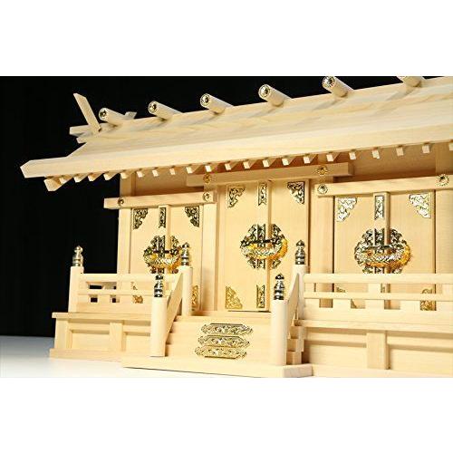神棚 三社 単品 通し屋根 低床 大型 真鍮の輝き 匠造り 木曽ひのき 神棚 三社 単品 通し屋根 低床 大型 真鍮の輝き 匠造り 木曽ひのき