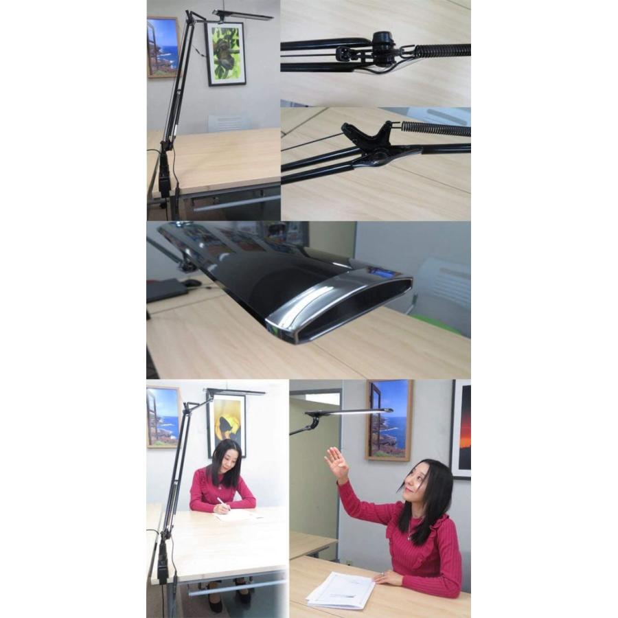 デスクライト LED 日本製 タッチレススイッチ 目に優しい 調光機能 クランプ式 LEX-980 (ブラック) LED 日本製 タッチレススイッチ 目に優しい 調光機能 クランプ式 LEX ブラック