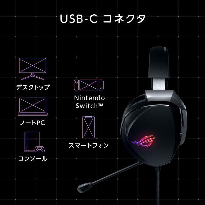 ASUS ゲーミングヘッドセット ROG THETA 7.1 PC、PS5、Nintendo Switch、Mac USB-C 装備 ゲーミングヘッドセット ROG THETA PC PS5 Nintendo Switch Mac USB 装備