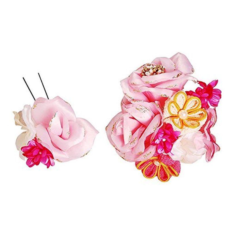 定番の冬ギフト 卒業式 浴衣 七五三 成人式 桃色 ピンク 2点セット かんざし 花髪飾り つまみ細工 ローズ 結婚式 通販 浴衣 ゆかた 髪かざり 簪 ヘアアクセサリー Postetelecom Gouv Cg