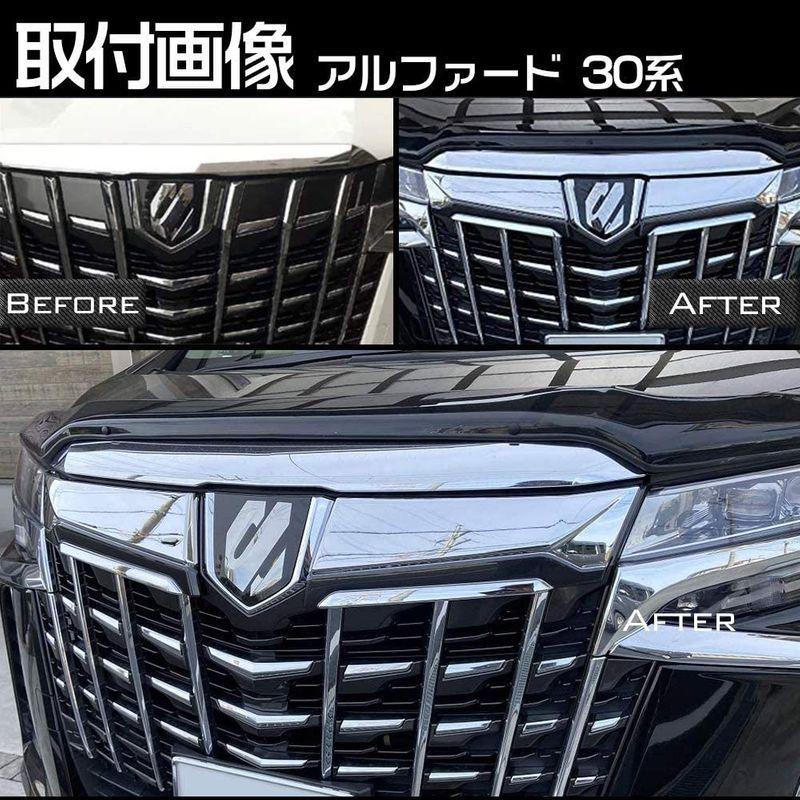 アルファード 30系後期 フロント グリルカバー エアロ メッキ