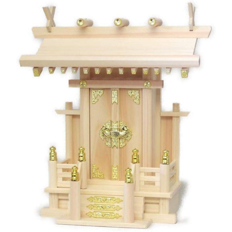 WEB限定】【WEB限定】京仏壇はやし 神棚・神具 大神明 (ひのき製) H130 神棚、神具 和かざり しめ縄 (麗(れい))