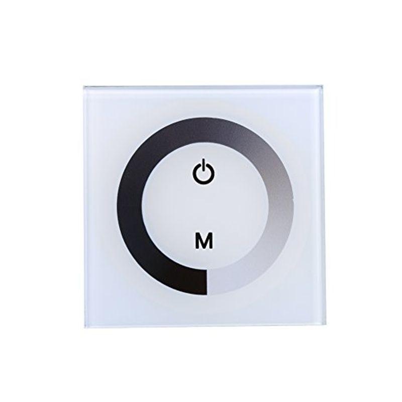 LED調光スイッチ タッチインストール 調光コントローラー コントロール 12-24V 単色LEDランプ 壁用 選べる２色 スイッチ調光 滑