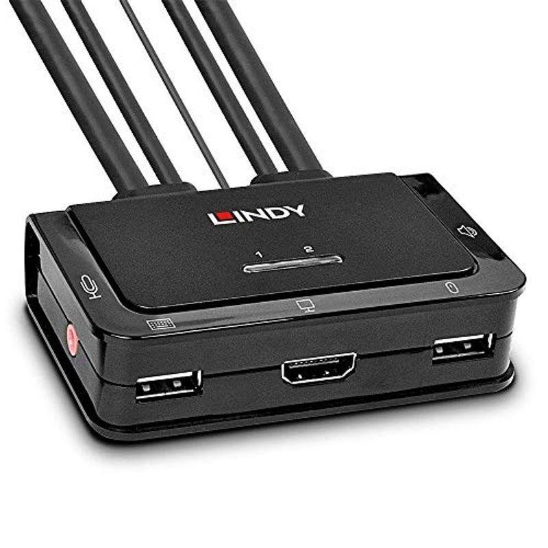 最新のデザイン LINDY オーディオ対応 2ポートUSB2.0 HDMI KVMスイッチ(型番:42340) USBケーブル