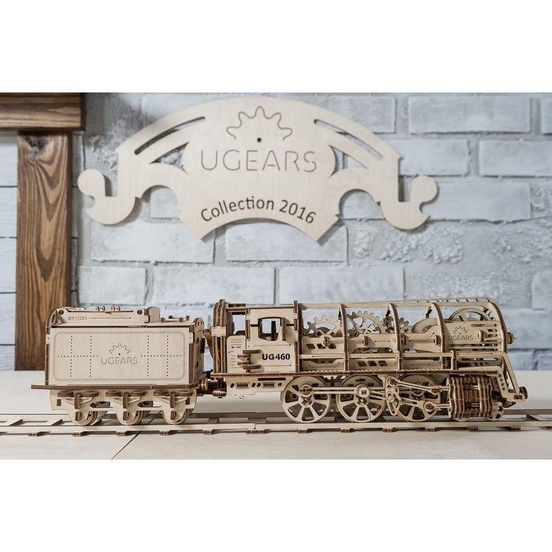 Ugears ユーギアス 460蒸気機関車 木製 ブロック おもちゃ 70012 木製 パズル 乗り物 接着剤不要 立体 機関車 電車 模型 木製 ブロック おもちゃ ユーギアス 460蒸気機関車 パズル 乗り物 接着剤不要 立体 機関車 電車 模型