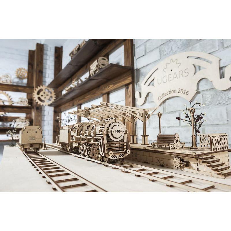Ugears ユーギアス 460蒸気機関車 木製 ブロック おもちゃ 70012 木製 パズル 乗り物 接着剤不要 立体 機関車 電車 模型 木製 ブロック おもちゃ ユーギアス 460蒸気機関車 パズル 乗り物 接着剤不要 立体 機関車 電車 模型