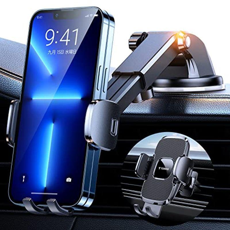 Torras スマホホルダー 車 スマホスタンド 車 超強力真空吸盤 最強の安定感車載ホルダー 3in1 ゲル吸盤 送風口兼用 全車種対応 Gsffy7hgun 内装用品 Wrc Gov Sd