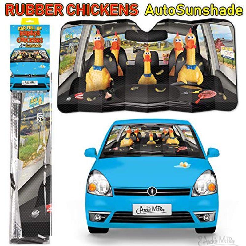 おもちゃのチキンが運転中 おもしろい車用サンシェード Car Full Of Rubber Chickens Sunshade ラバーチキン りん りん 通販 Yahoo ショッピング