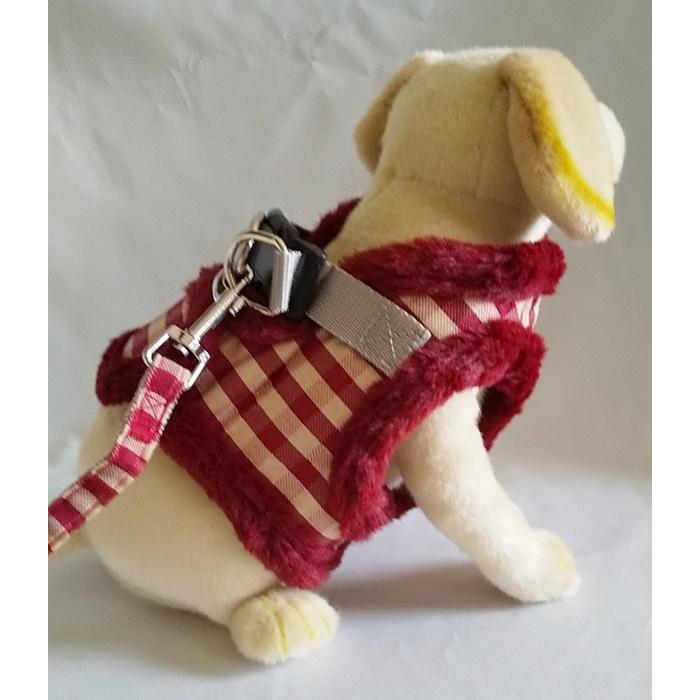 ハーネス リード 秋冬 防寒 冬 暖かい ファー付 犬用 小型犬 中型犬 犬