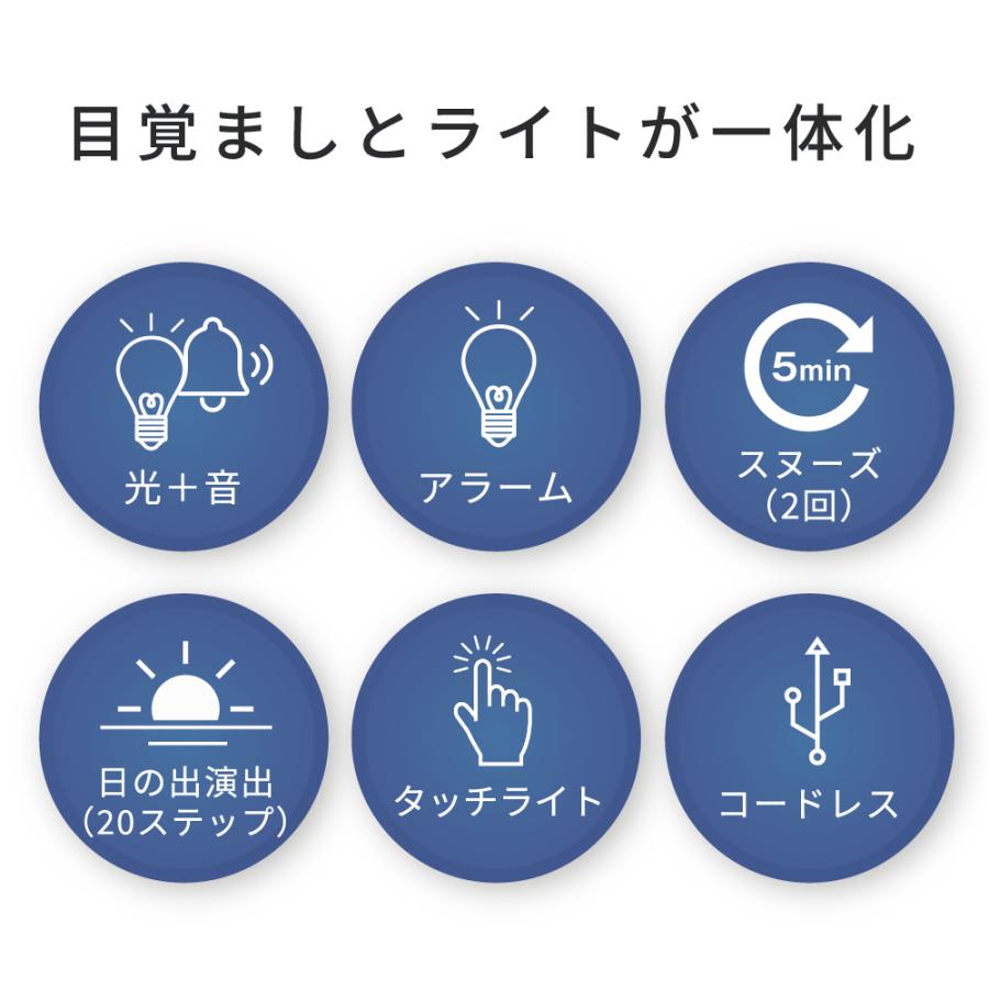 目覚まし時計 光 起きれる 子供 おしゃれ 間接照明 充電式 ナイトライト 寝室 授乳ライト 光 目覚まし ライト 卓上 小型 読書灯 常夜灯 停電｜rin-spa｜03