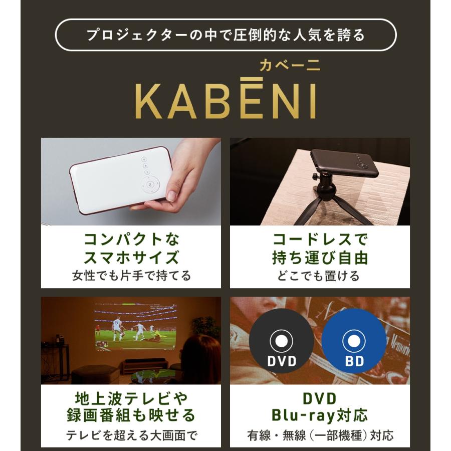 カベーニ プロジェクター 小型 家庭用 天井 壁 Bluetooth WiFi スマホ 軽量 HDMI モバイルプロジェクター 小型 iPhone ミニプロジェクター 三脚 ホームシアター | UENO-mono | 06
