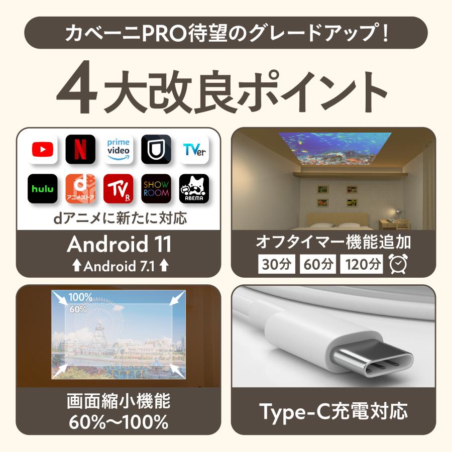 UENO-mono カベーニPRO プロジェクター 小型 家庭用 天井 DVD UENO-mono カベーニPRO プロジェクター 小型 家庭用 天井 DVD