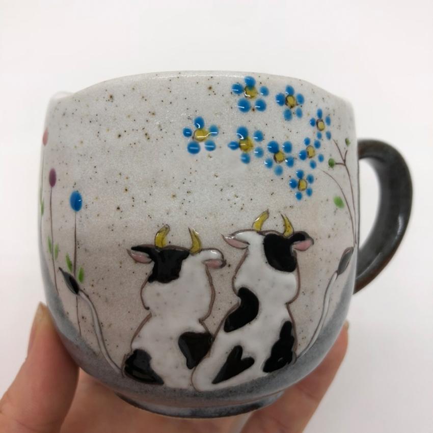 お中元あすつく九谷焼猫の陽だまりカラー色絵 遊陶器陽だまり/色絵九谷