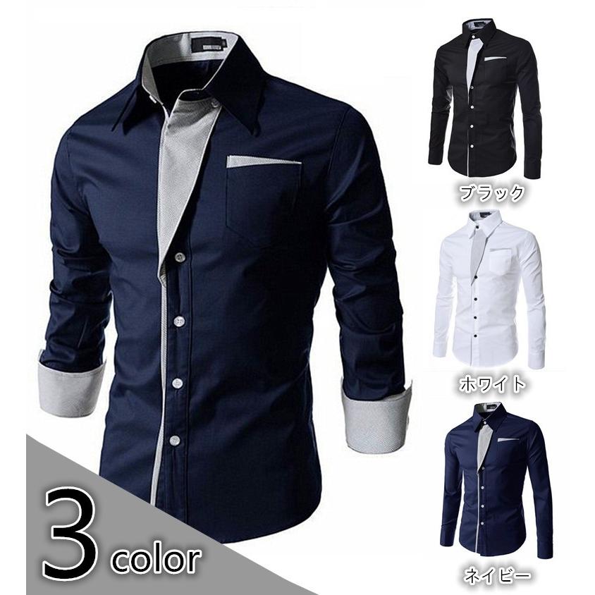 メール便可 シャツ カジュアル長袖シャツメンズ トップス 袖ロールアップ ストライプ切り替え ボーダー ドレス 長袖 きれいめ ビジネスシャツ 61 Xietiaochenshan Rinヤフーショップ 通販 Yahoo ショッピング