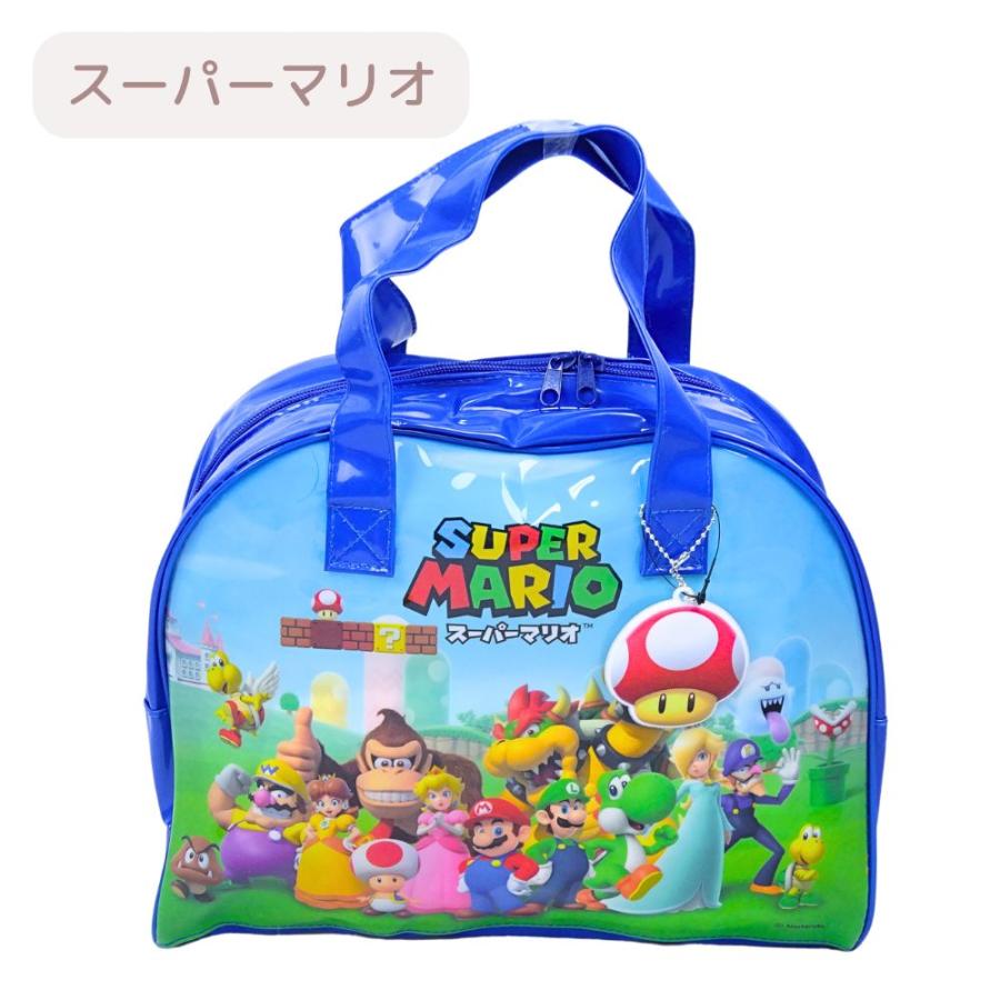 スーパーマリオ フィギュア プルバック プールバッグ キーホルダーポールチェーン BANDAI プールバッグ ビーチバッグ ボストン型サマーバッグ
