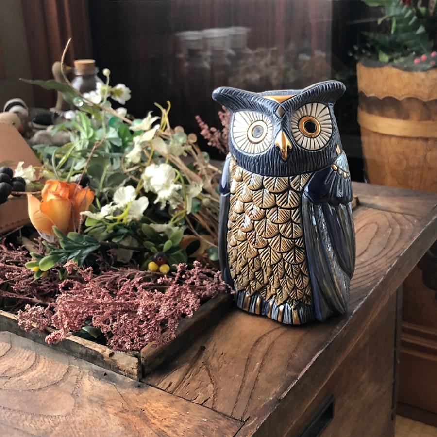 置物 フクロウ ふくろう 梟 陶器 送料無料 1005 | 