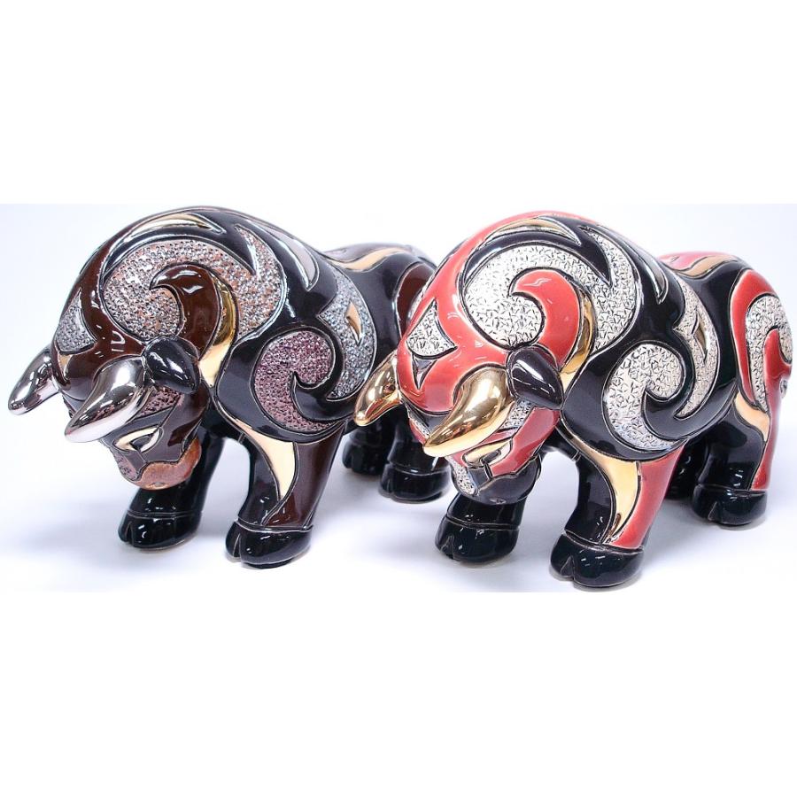 LENOX製 1985年 7大陸の野生動物シリーズ アジア象の親子 陶器置物