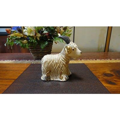 送料無料】 置物 ヒツジ ひつじ 羊 陶器 F173W : リンコナダ