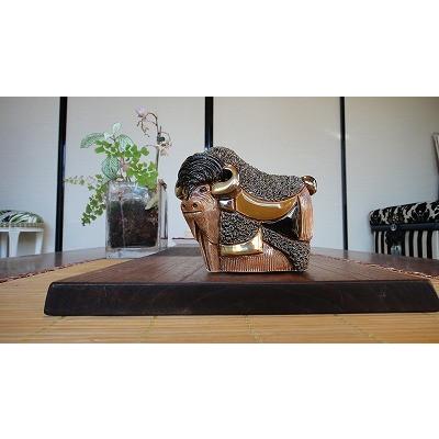 牛　うし　焼物　レア　可愛い　置物 ドイツ製ヴィンテージ木製牛のオブジェ かわいい癒し系