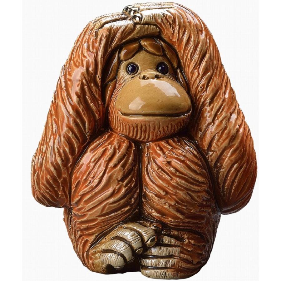 置物 サル さる 猿 陶器 送料無料 F203E : リンコナダ(日本代理店