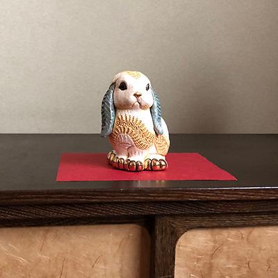 ロップイヤーラビット 置物 ウサギ うさぎ 兎 たれ耳 干支 陶器 ロップイヤーラビット 置物 ウサギ うさぎ 兎 たれ耳 干支 陶器