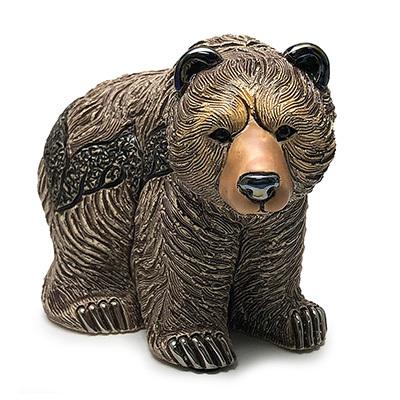 グリズリーベア 置物 クマ くま 熊 グリズリー ヒグマ 羆 陶器 送料