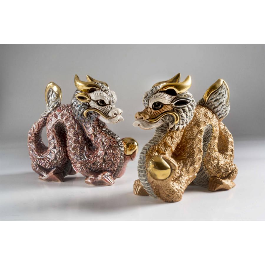 置物 ドラゴン どらごん 陶器 送料無料 F243C : リンコナダ(日本