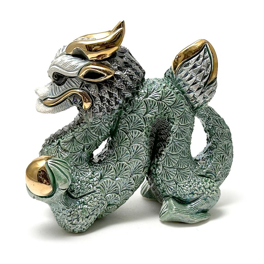 ドラゴンの陶器置物 置物 ドラゴン どらごん 陶器 送料無料 F243G : リンコナダ(日本代理店