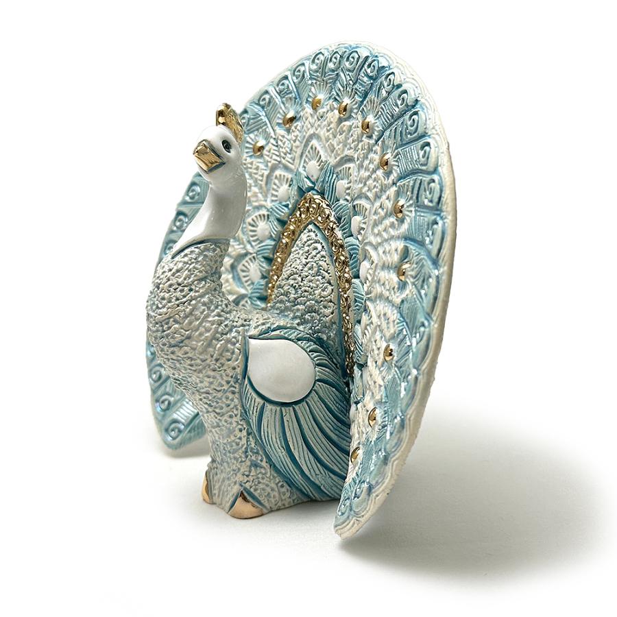 置物 トリ とり 鳥 孔雀 陶器 送料無料 F246W : リンコナダ(日本代理店