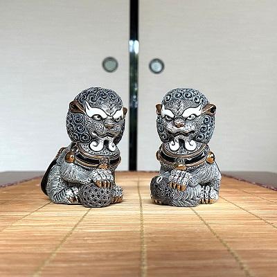 置物 イヌ いぬ 犬  狛犬 ライオン 獅子 陶器 送料無料 F249B |  | 07