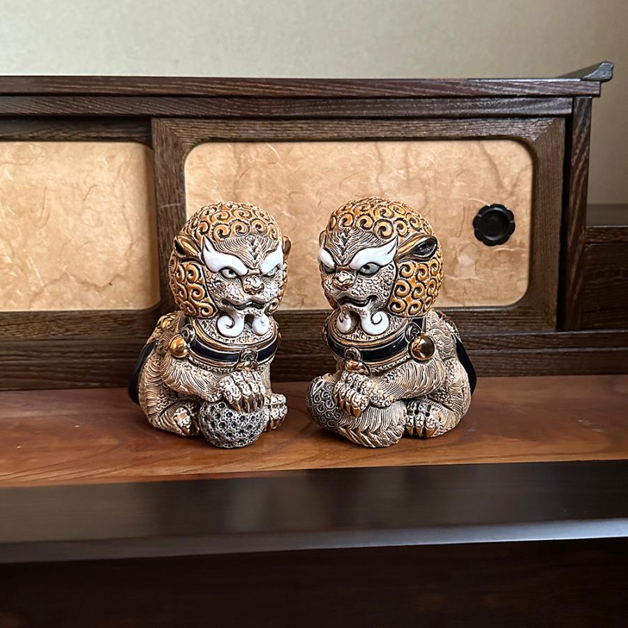 置物 イヌ いぬ 犬  狛犬 ライオン 獅子 陶器 送料無料 F249C |  | 06