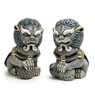 置物 イヌ いぬ 犬  狛犬 ライオン 獅子 陶器 送料無料 F250B |  | 08