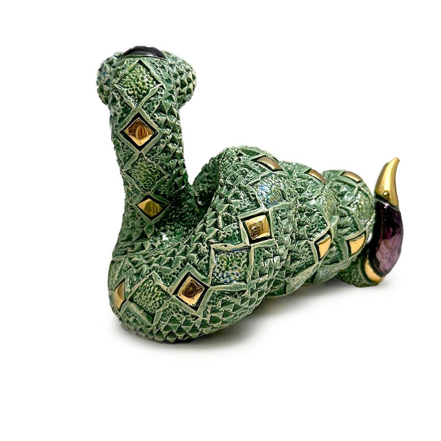 置物 緑ヘビ へび 蛇 陶器 送料無料 F251 |  | 01