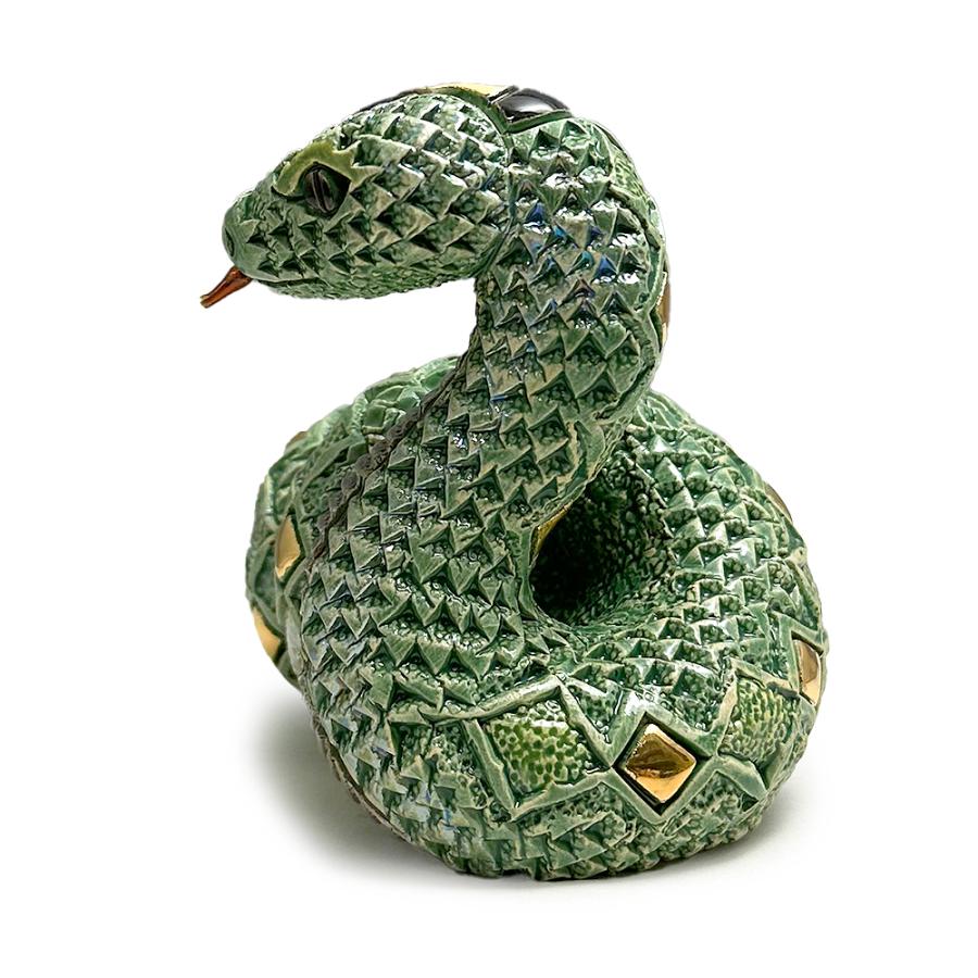 置物 緑ヘビ へび 蛇 陶器 送料無料 F251 |  | 02