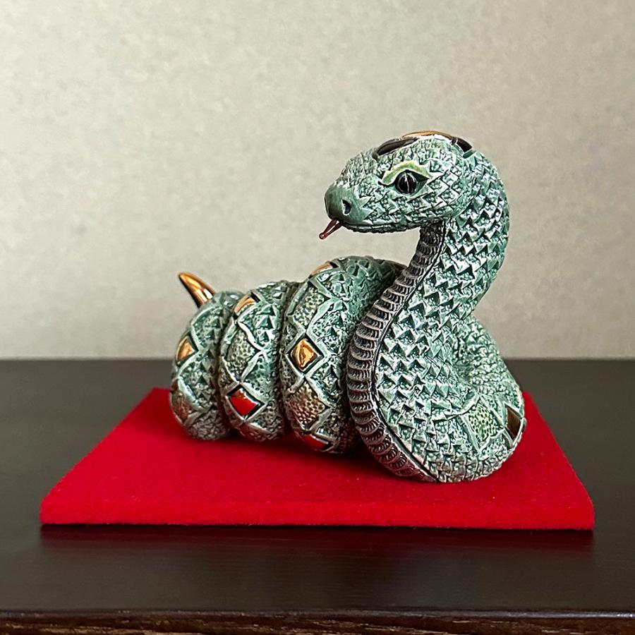 置物 緑ヘビ へび 蛇 陶器 送料無料 F251 |  | 07