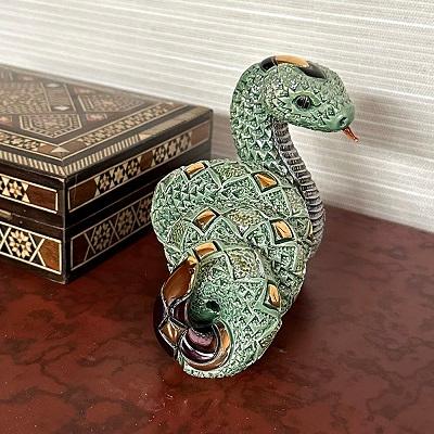 置物 緑ヘビ へび 蛇 陶器 送料無料 F251 |  | 05