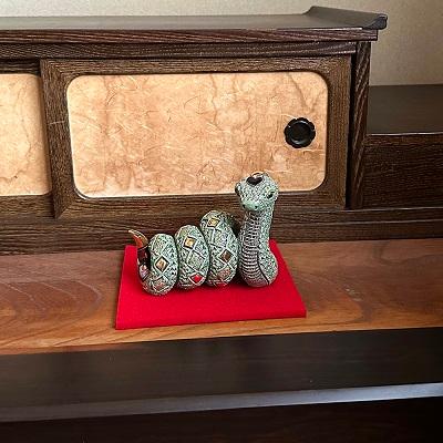 置物 緑ヘビ へび 蛇 陶器 送料無料 F251 |  | 08